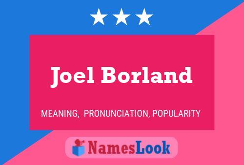 Joel Borland Name Poster