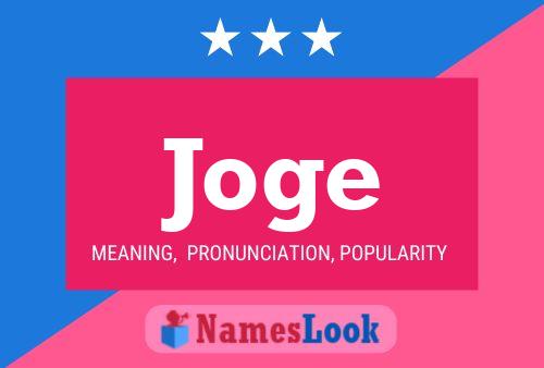 Joge Name Poster