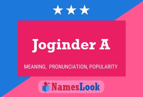 Joginder A Name Poster