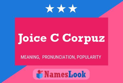 Joice C Corpuz Name Poster