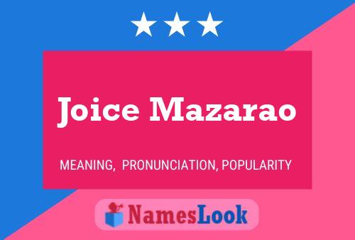 Joice Mazarao Name Poster