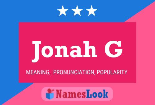 Jonah G Name Poster