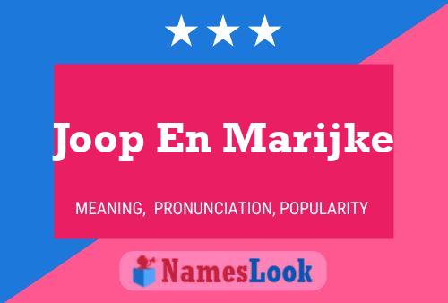 Joop En Marijke Name Poster