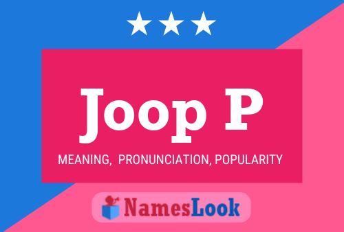 Joop P Name Poster