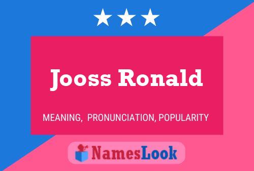 Jooss Ronald Name Poster