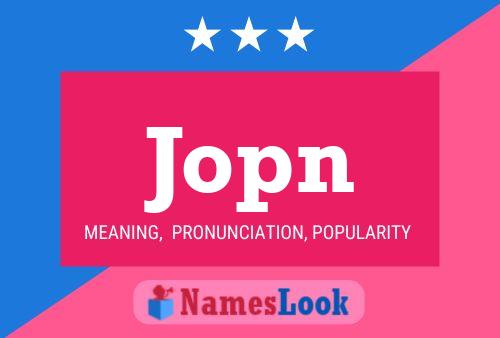 Jopn Name Poster