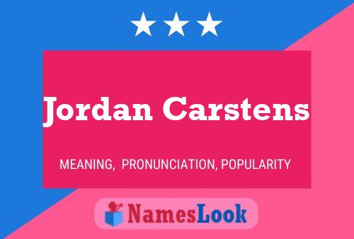 Jordan Carstens Name Poster