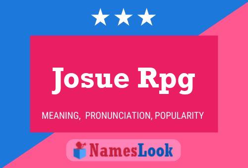 Josue Rpg Name Poster