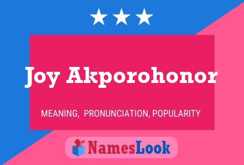 Joy Akporohonor Name Poster