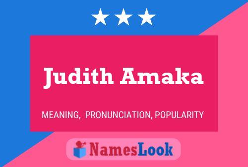 Judith Amaka Name Poster