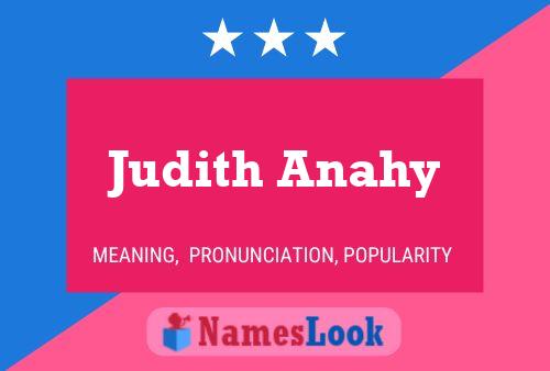 Judith Anahy Name Poster