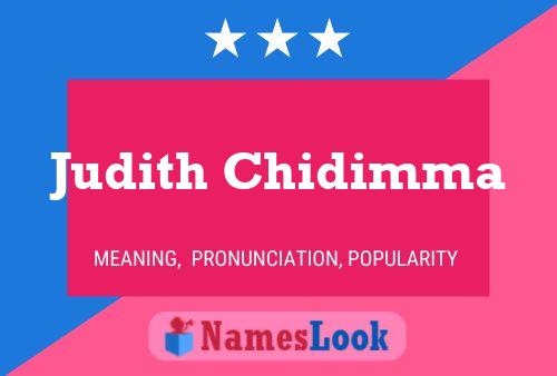 Judith Chidimma Name Poster