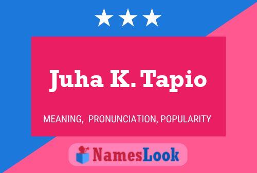 Juha K. Tapio Name Poster