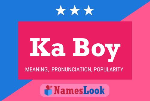 Ka Boy Name Poster