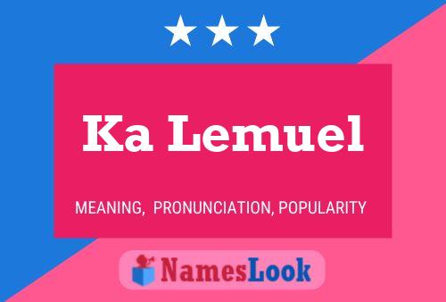 Ka Lemuel Name Poster