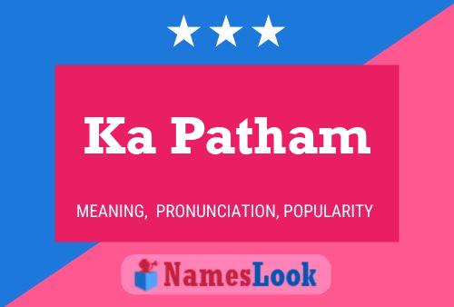 Ka Patham Name Poster