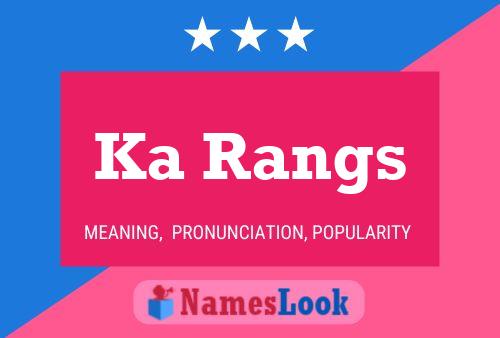 Ka Rangs Name Poster