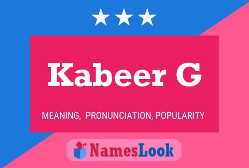 Kabeer G Name Poster