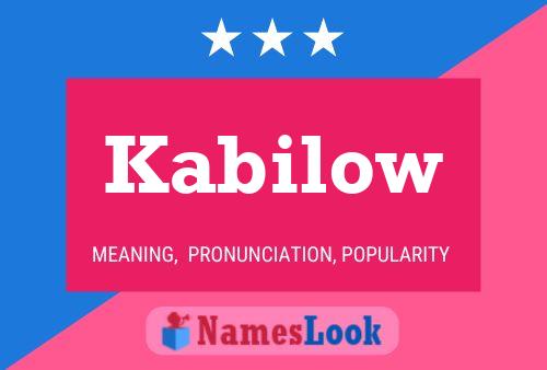 Kabilow Name Poster