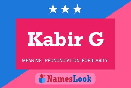 Kabir G Name Poster