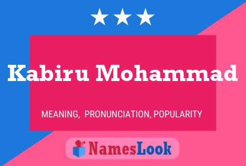 Kabiru Mohammad Name Poster