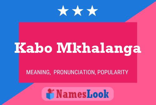 Kabo Mkhalanga Name Poster