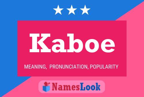 Kaboe Name Poster