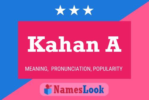 Kahan A Name Poster