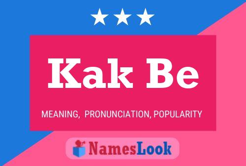 Kak Be Name Poster