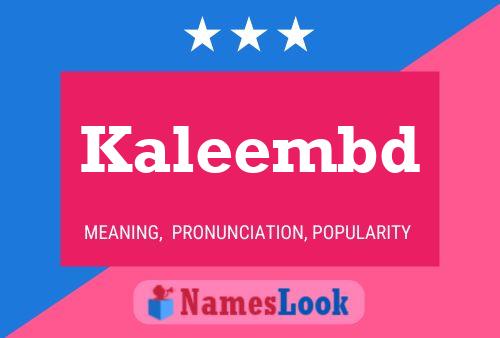 Kaleembd Name Poster