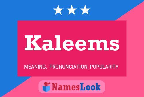 Kaleems Name Poster