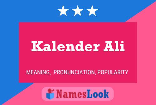 Kalender Ali Name Poster