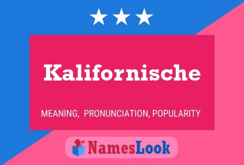 Kalifornische Name Poster