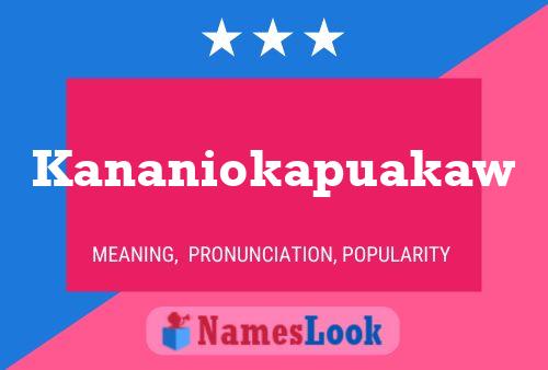 Kananiokapuakaw Name Poster