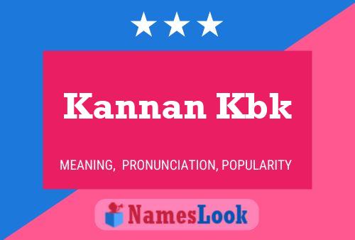 Kannan Kbk Name Poster