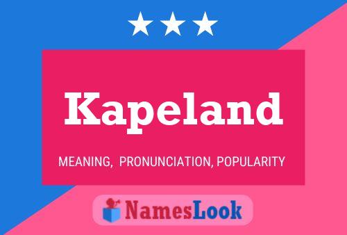 Kapeland Name Poster