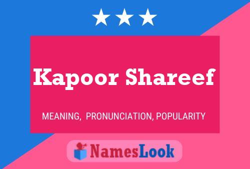 Kapoor Shareef Name Poster