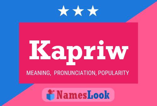 Kapriw Name Poster