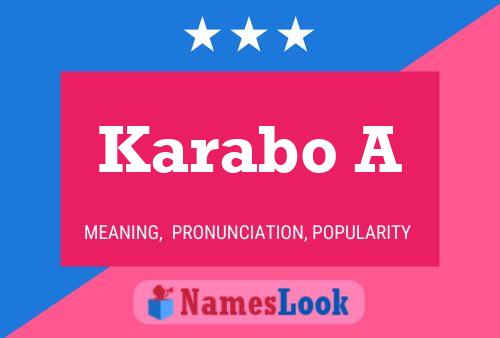 Karabo A Name Poster