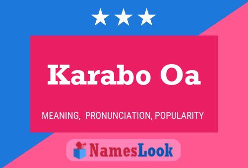 Karabo Oa Name Poster