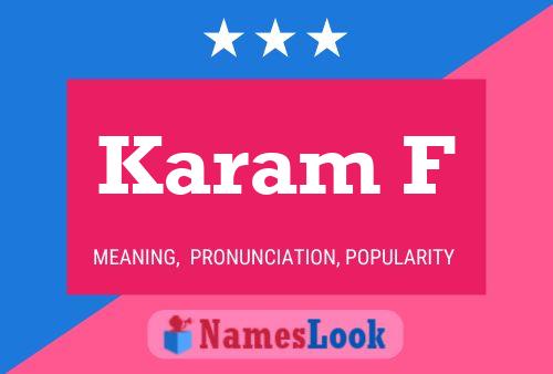 Karam F Name Poster