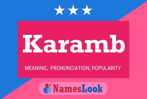 Karamb Name Poster