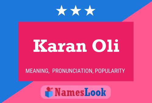 Karan Oli Name Poster