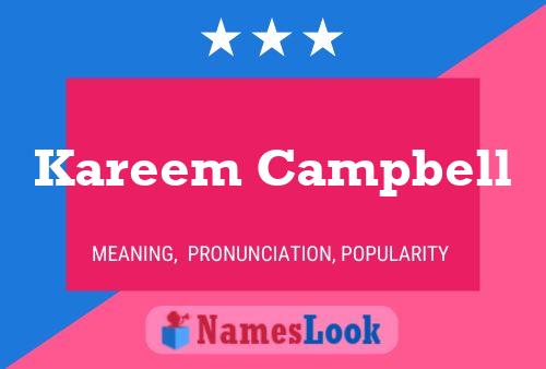 Kareem Campbell Name Poster