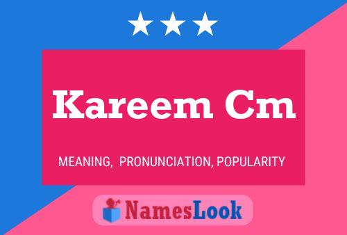 Kareem Cm Name Poster