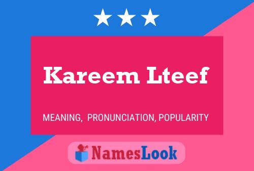 Kareem Lteef Name Poster