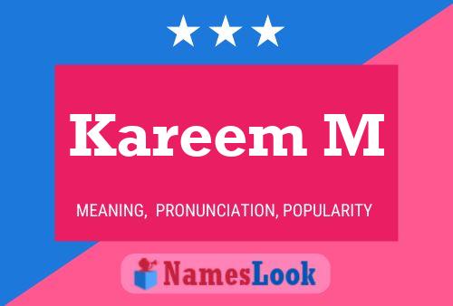 Kareem M Name Poster