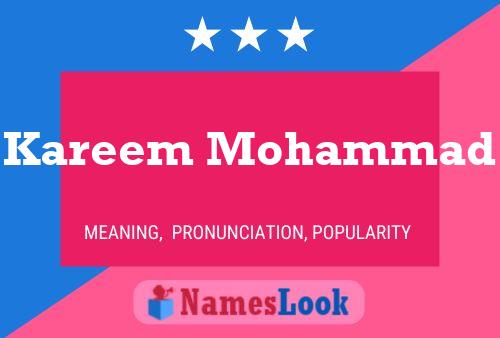 Kareem Mohammad Name Poster