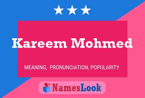 Kareem Mohmed Name Poster