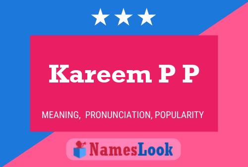 Kareem P P Name Poster